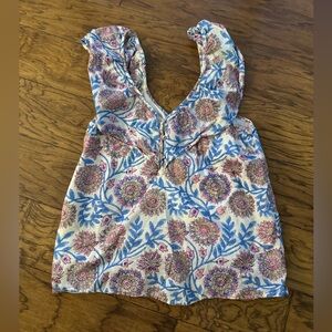 J. Crew Floral Blouse - Blue and Pink